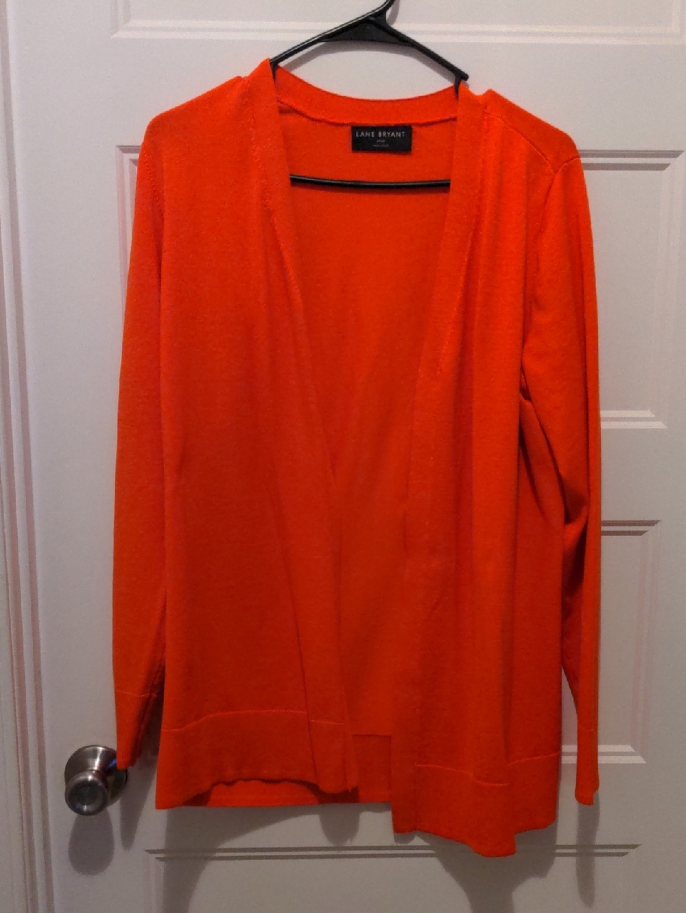 Lane Bryant Orange Open Front Knit Cardigan Sweater Plus Size 14/16